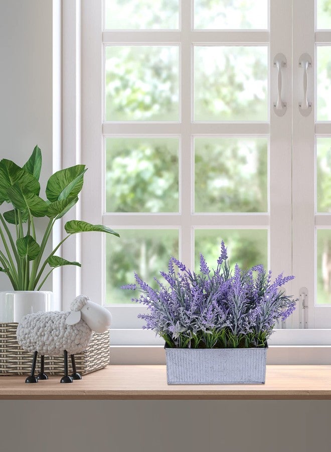 Vlorart Artificial Lavender Decor, Fake Lavender Plant in Decorative Silver Metal Pots, Faux Lavender Plant Artificial Flowers for Farmhouse Home Decor Office Bathroom Desk Room Indoor Outdoor - Image 4